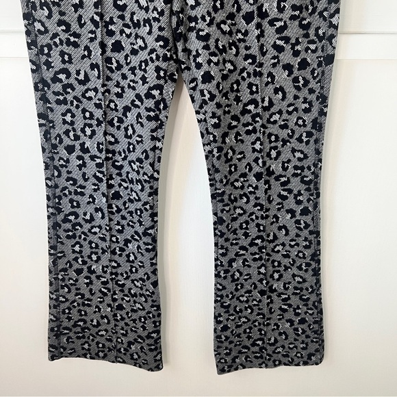 Anthropologie Maeve Mollie Kick Flare Gray Leopard Pants - Picture 7 of 14